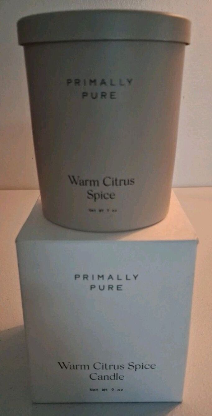 Primally Pure Warm Citrus Spice Candle 9 oz Brand New